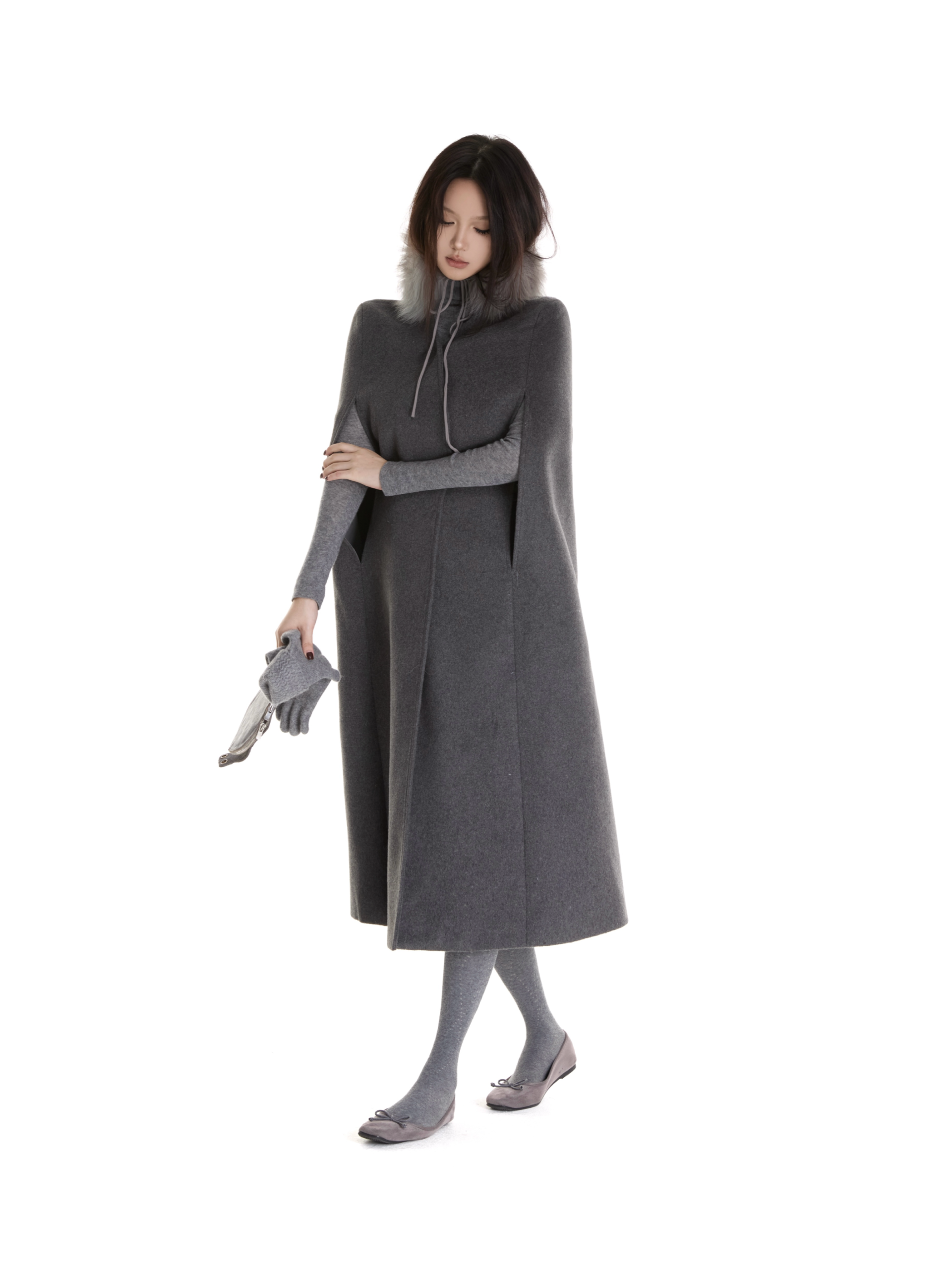 Sleeveless Cape Coat